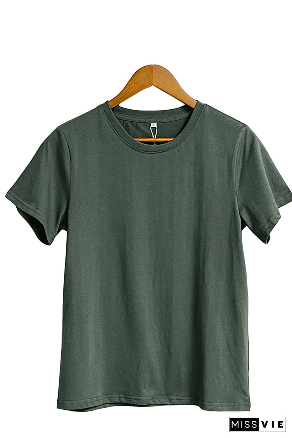 Solid Color O-neck Short Sleeve Tee Wholesale