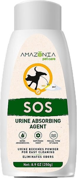 Amazonia Sos Urine Absorbent Agent Dog Stain Remover， 8.9-oz bottle