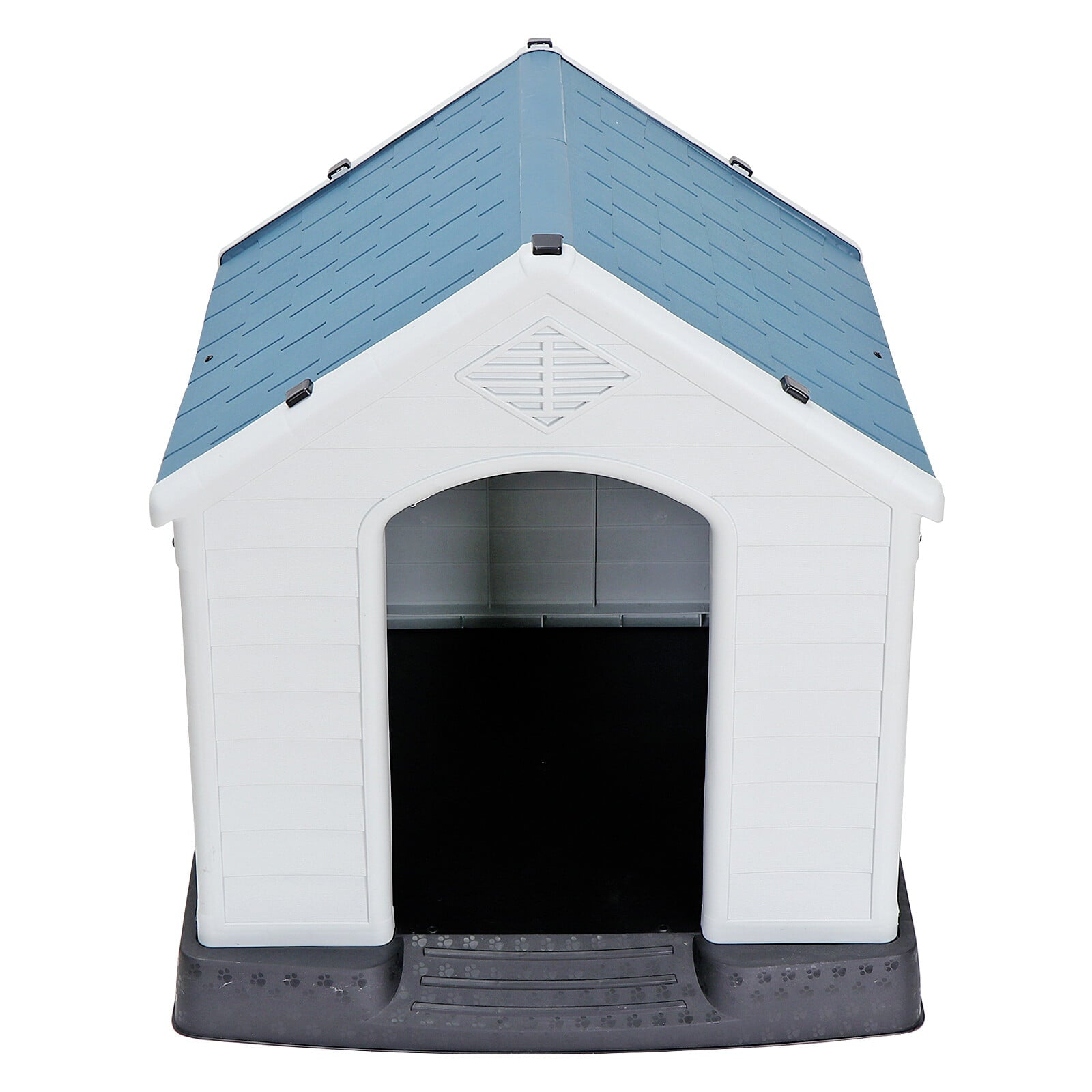 ZENY Large Dog House Indoor Outdoor Plastic Pet House Waterproof Kennel， White