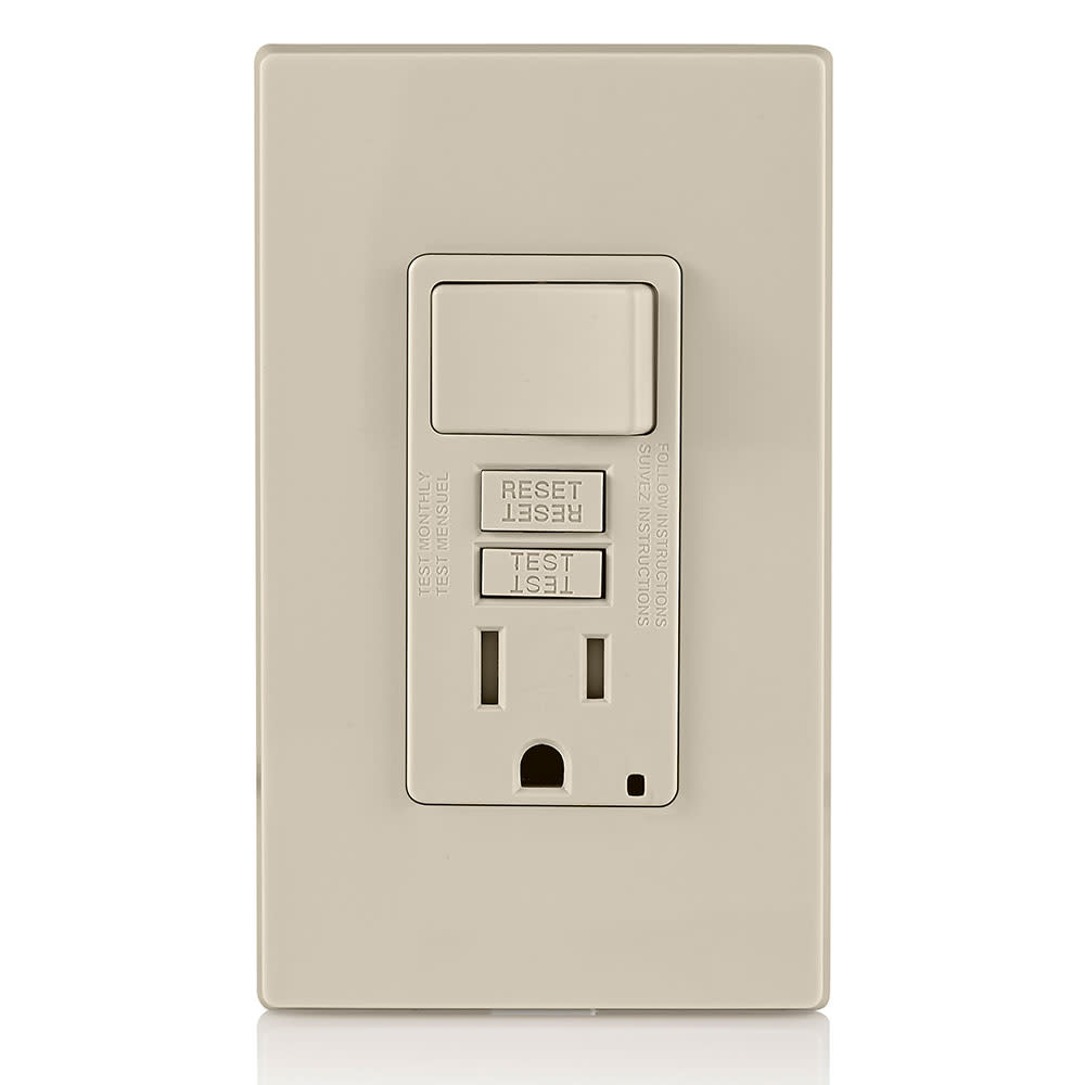 Leviton SmartlockPro GFCI Outlet 15A 125V Light Almond NEMA 5-15R