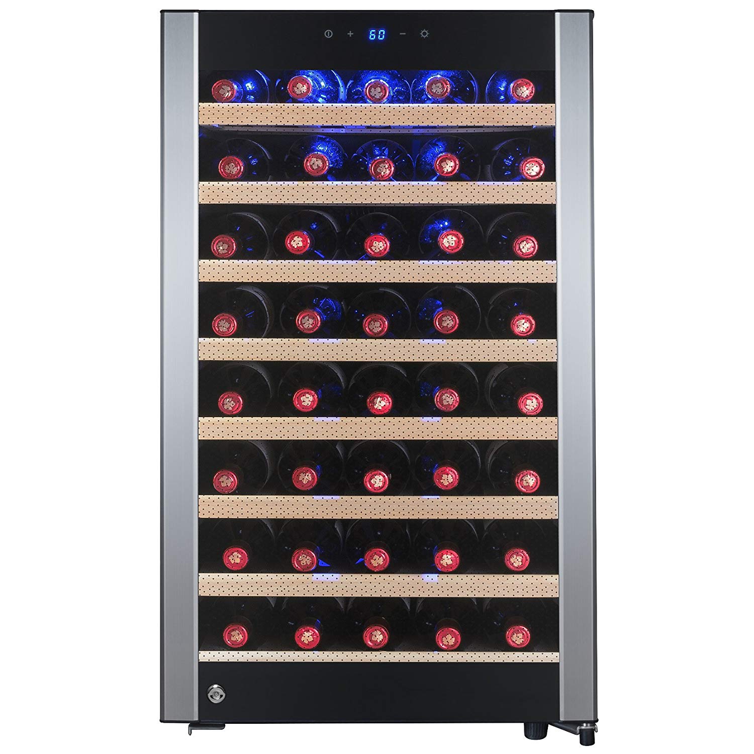 AKDY 52 Bottles Single Zone Compressor Function Freestanding Refrigerator Wine Cooler Cellar