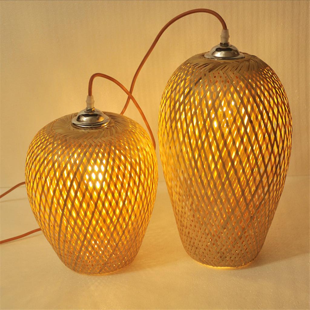 2xbamboo Lamp Shades Weave Hanging Light Ceiling Lamp Chandelier Decor A