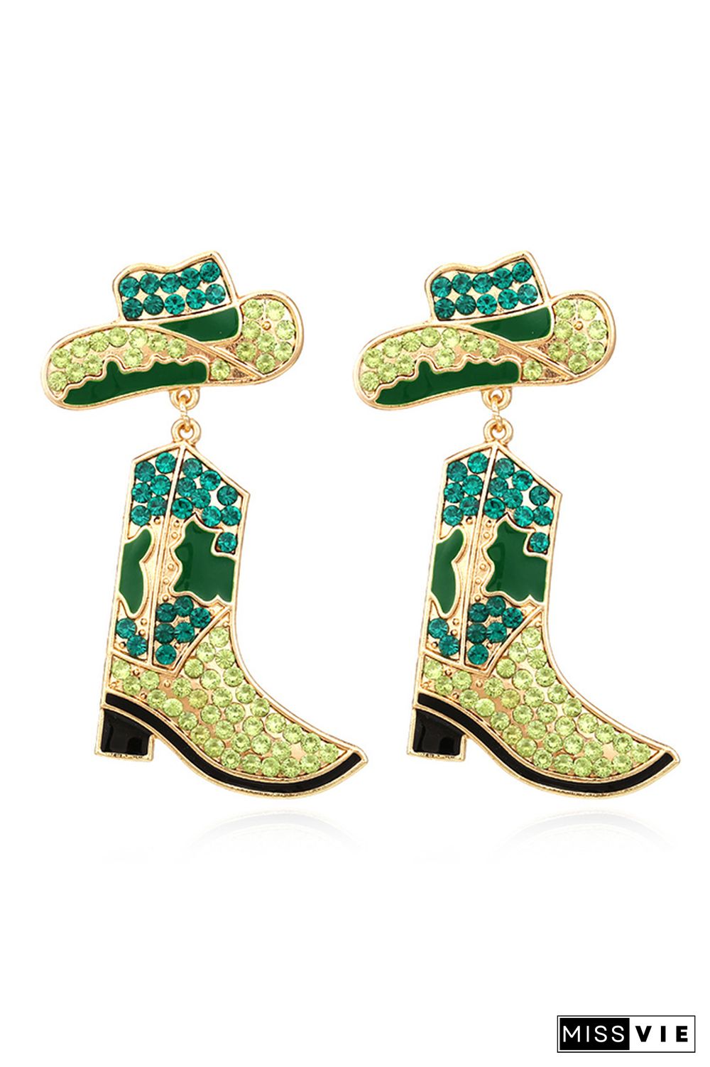 Rhinestone Boots Earrings MOQ 5pcs