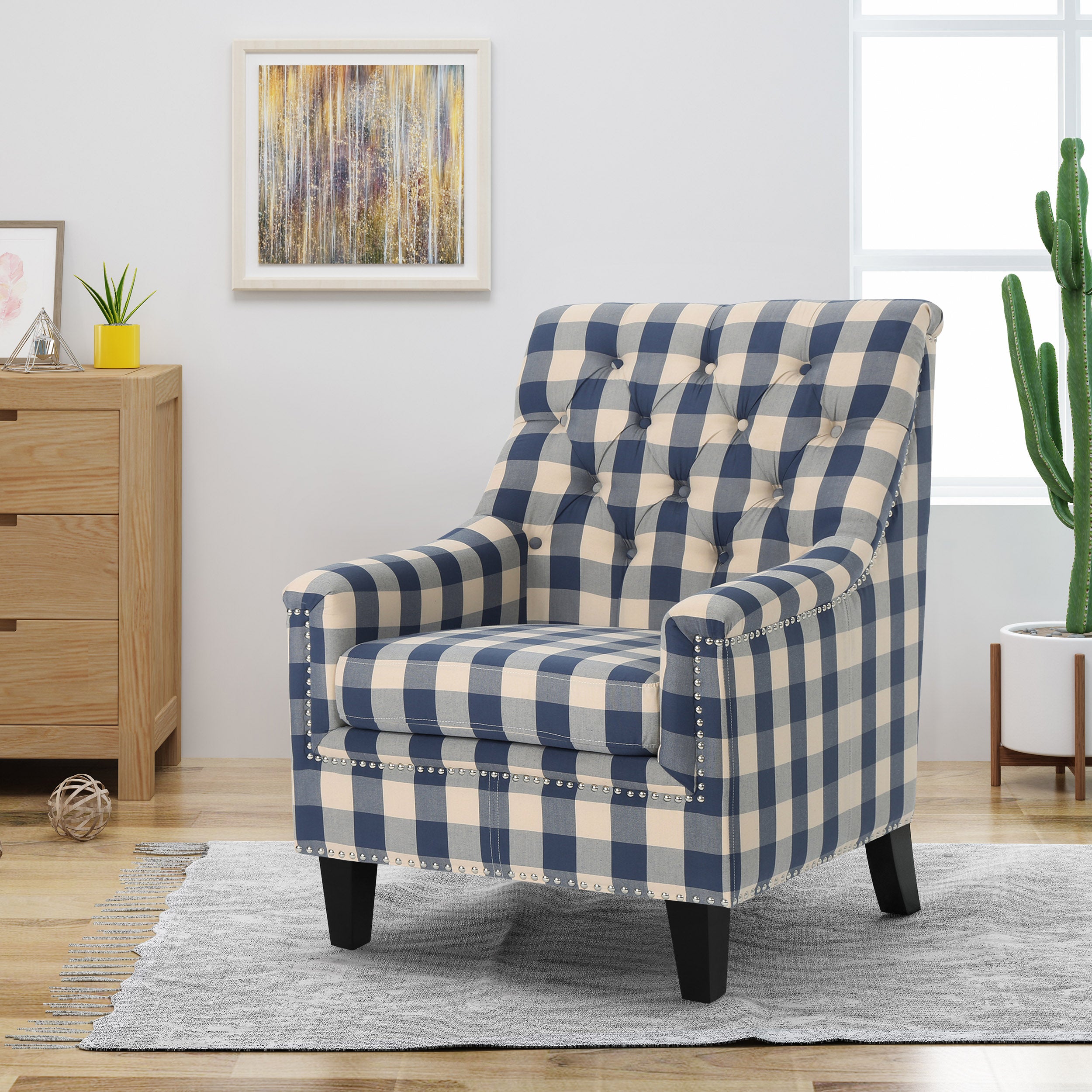 Paul Fabric Tufted Club Chair