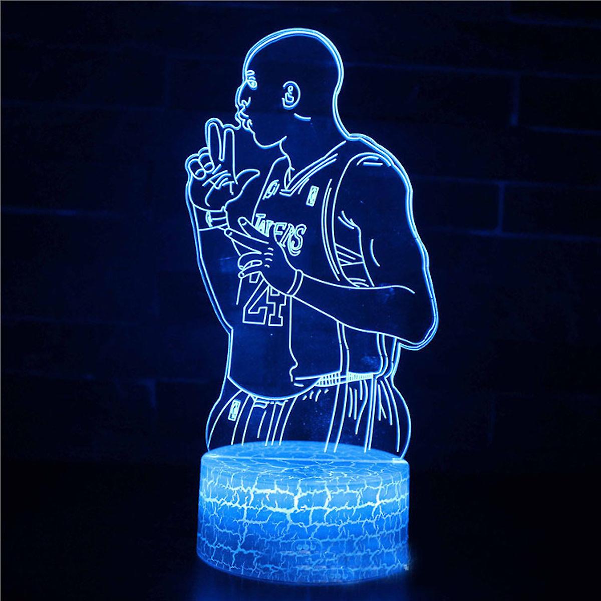 Kobe Bryant Basketball Star Illusion Lamp 3d Night Light With 16 Color Change Remote Control，room Dcor