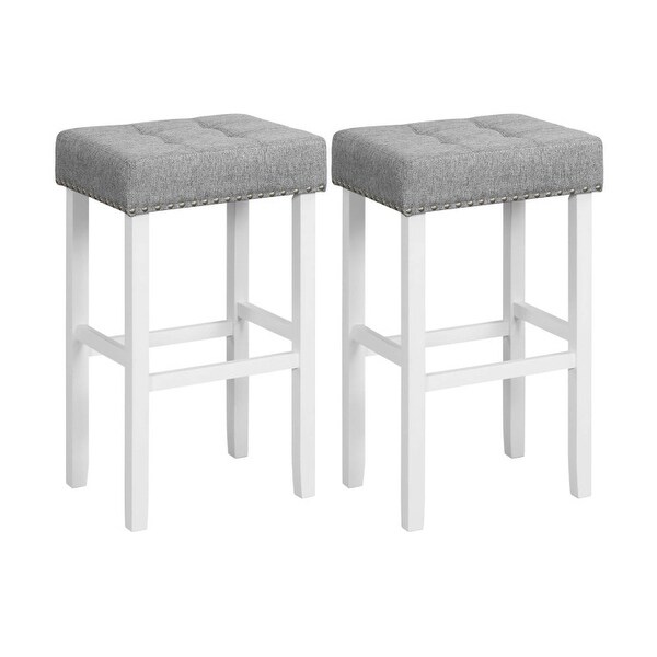 2 Pieces Counter Height Bar Stools with Sponge Padded Cushion - 17