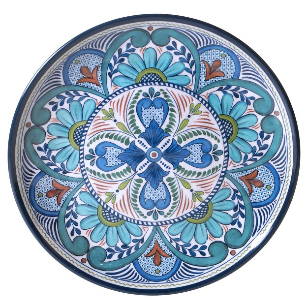 Certified International Talavera By Nancy Green Melamine Set Of 2 Serving Platters Blue