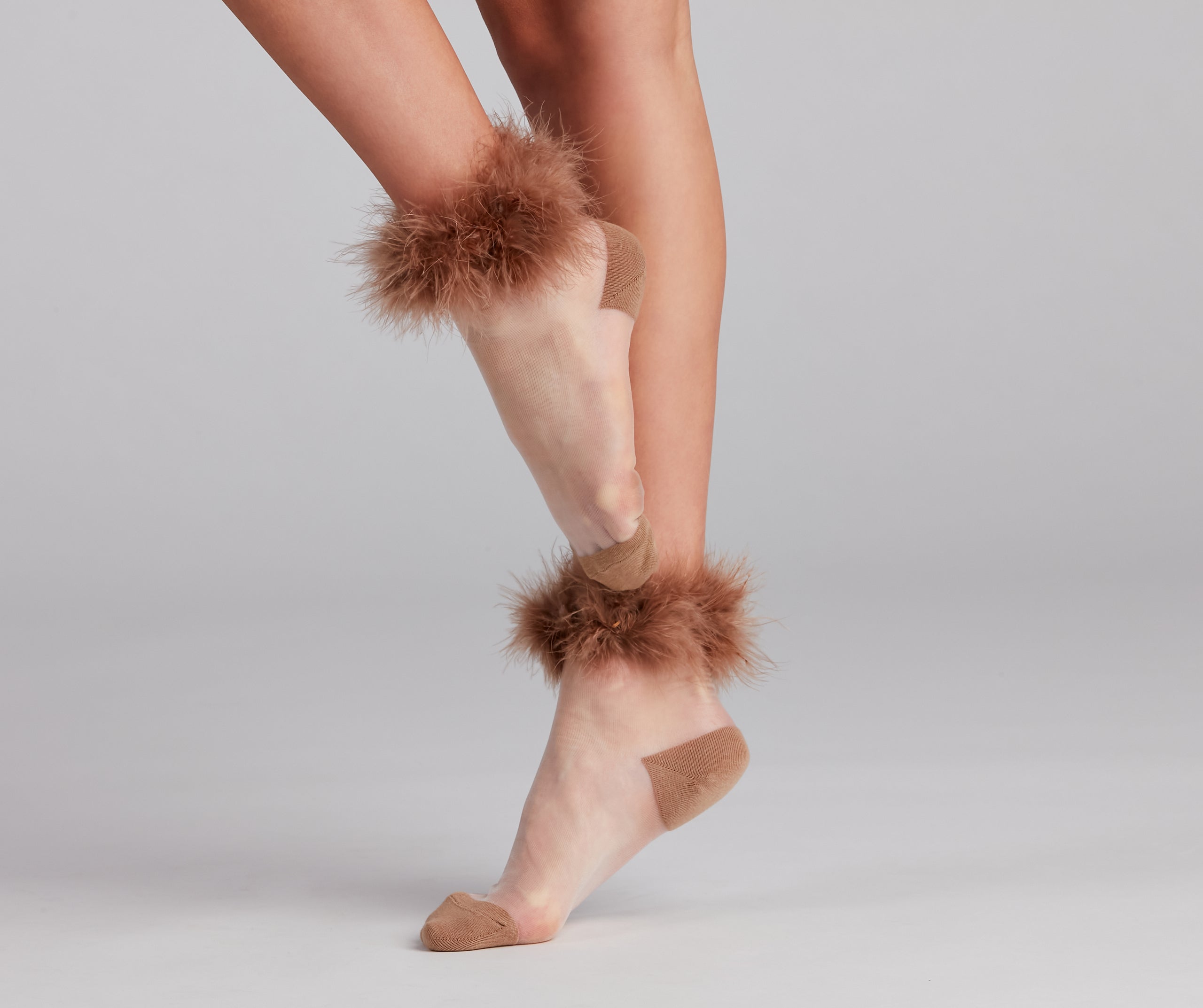 Classy Girl Marabou Trim Socks