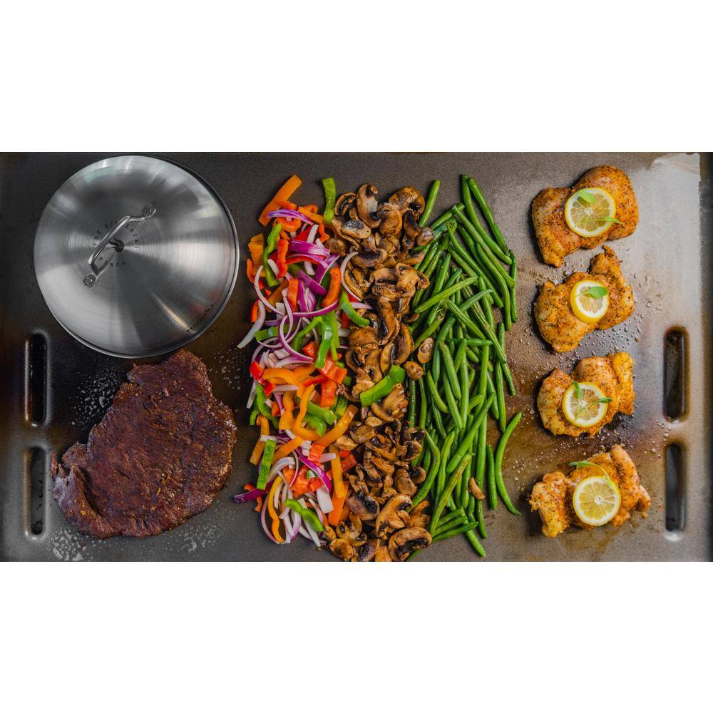 Nexgrill 720-1058 Daytona 4-Burner 36 in. Propane Gas Griddle in Black with Stainless Steel Lid