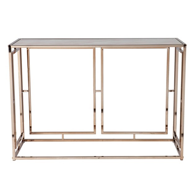 Glenshippe Faux Marble Console Table Champagne Aiden Lane