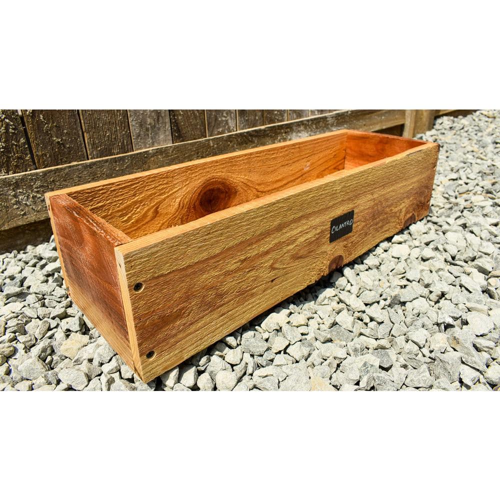 24 in. L x 8 in. W x 8 in. H Outdoor Cedar Planter Box with Chalkboard Label 01PB11324868