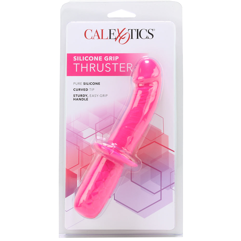 Silicone Grip G-Spot Thruster Dildo in Pink