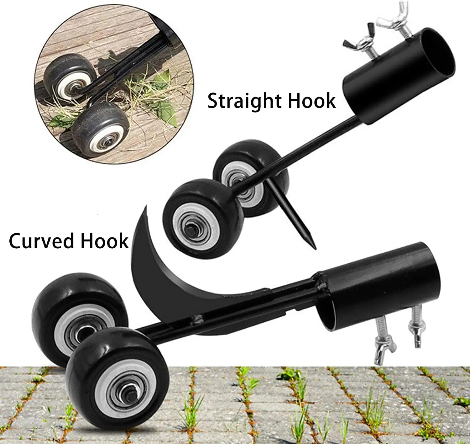 Stand Up Manual Weeder Hand with Curved Hook Straight Hook Cracks Weeding Gardening Tools for Garden  Lawn