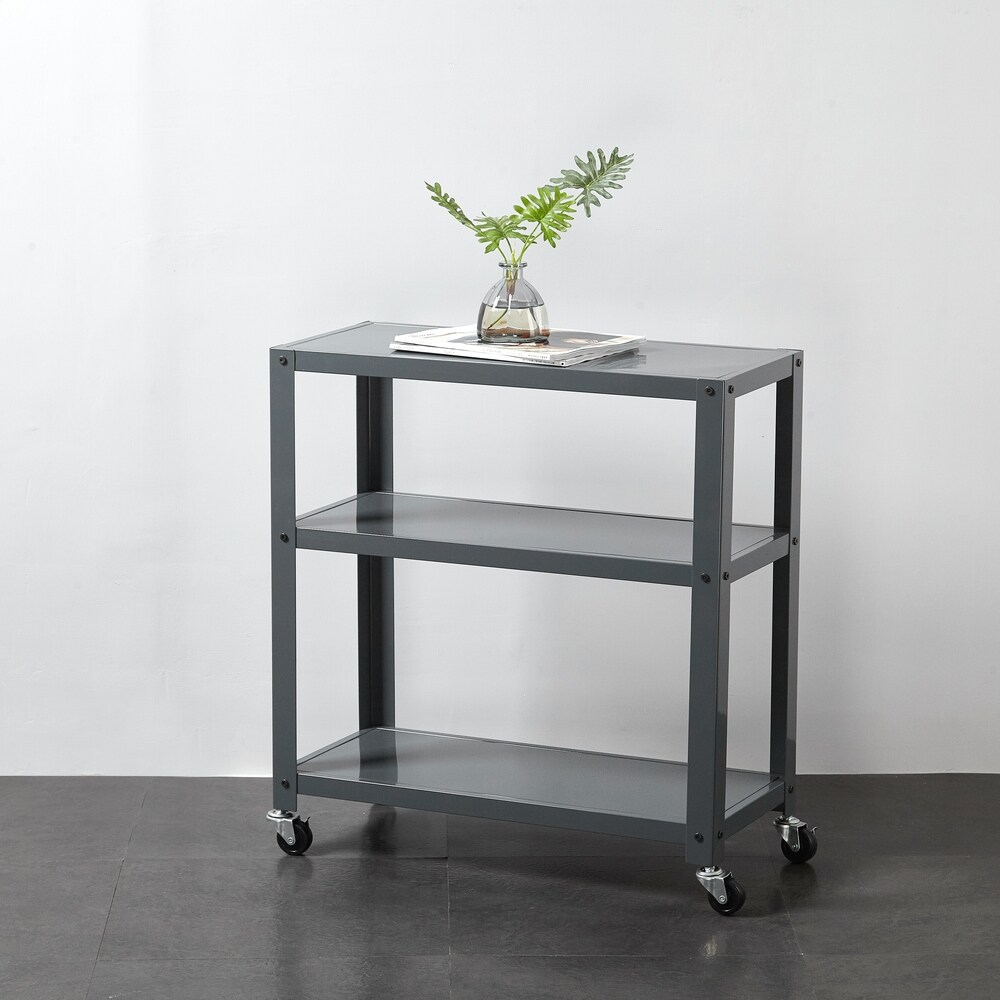 3 tier Blue/Grey/White Metal Bookcase