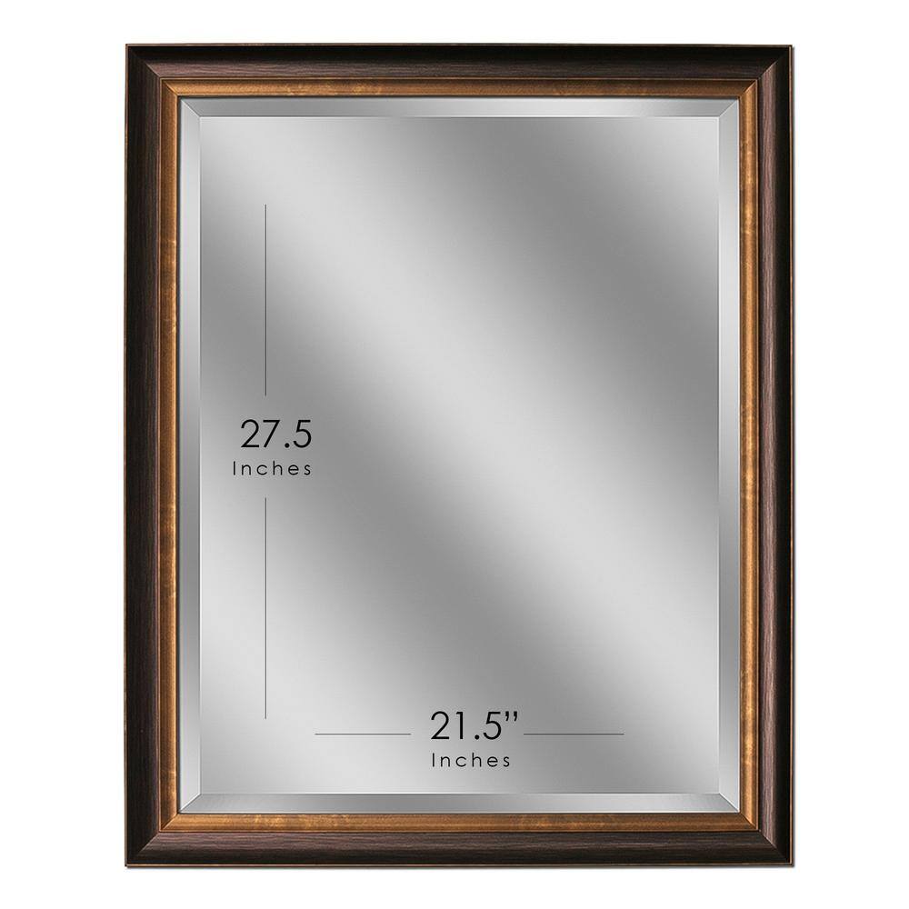 Deco Mirror 26 in. W x 32 in. H Framed Rectangular Beveled Edge Bathroom Vanity Mirror in Oil rubbed bronze 8923