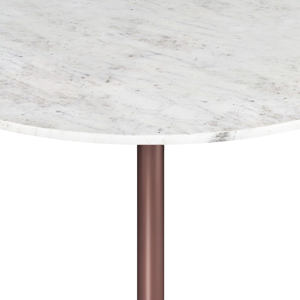 WYNDENHALL Whaler and Iron 36 inch x 36 inch Round Contemporary Dining Table in White/Copper   36\