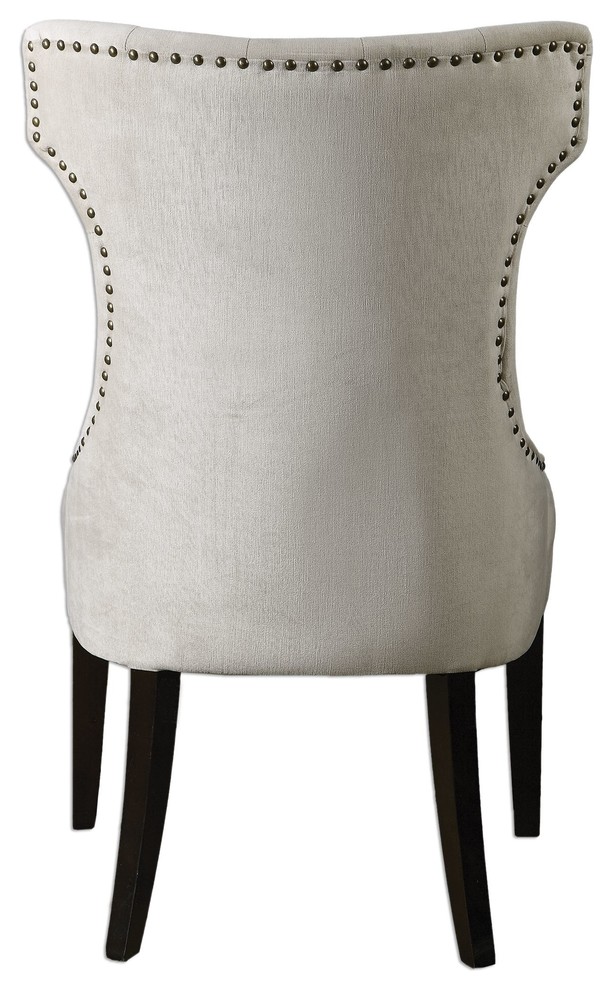 Uttermost Arlette Tufted Wing Chair   Transitional   Armchairs And Accent Chairs   by HedgeApple  Houzz