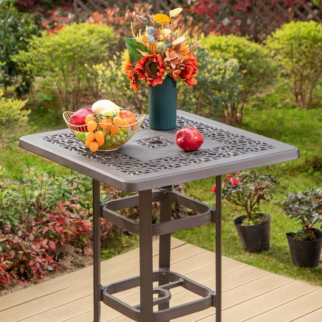 Outdoor Cast Aluminum Square Bistro Table Captiva Designs