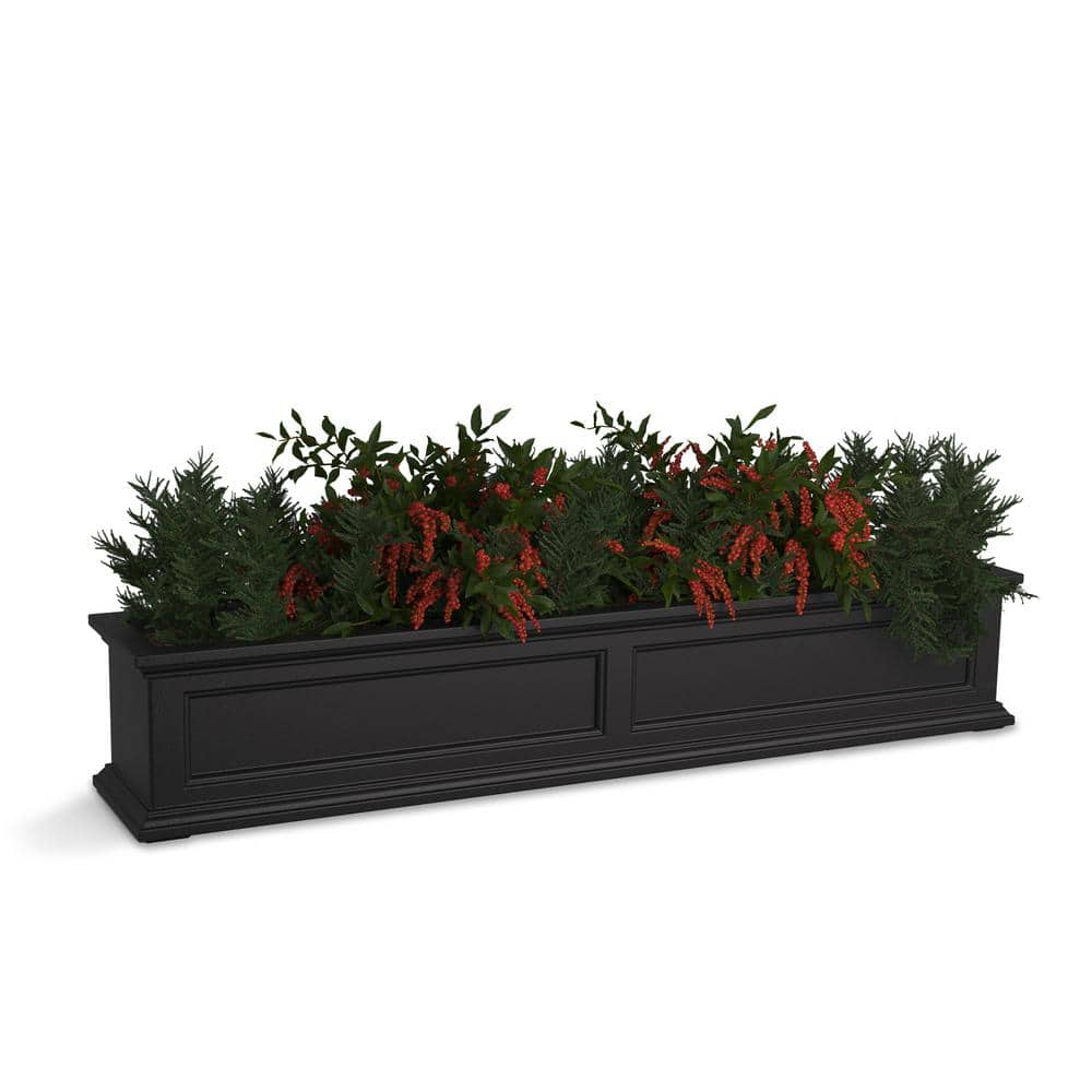 Mayne Fairfield 60 in. x 11 in. Self-Watering Black Polyethylene Window Box 5824B