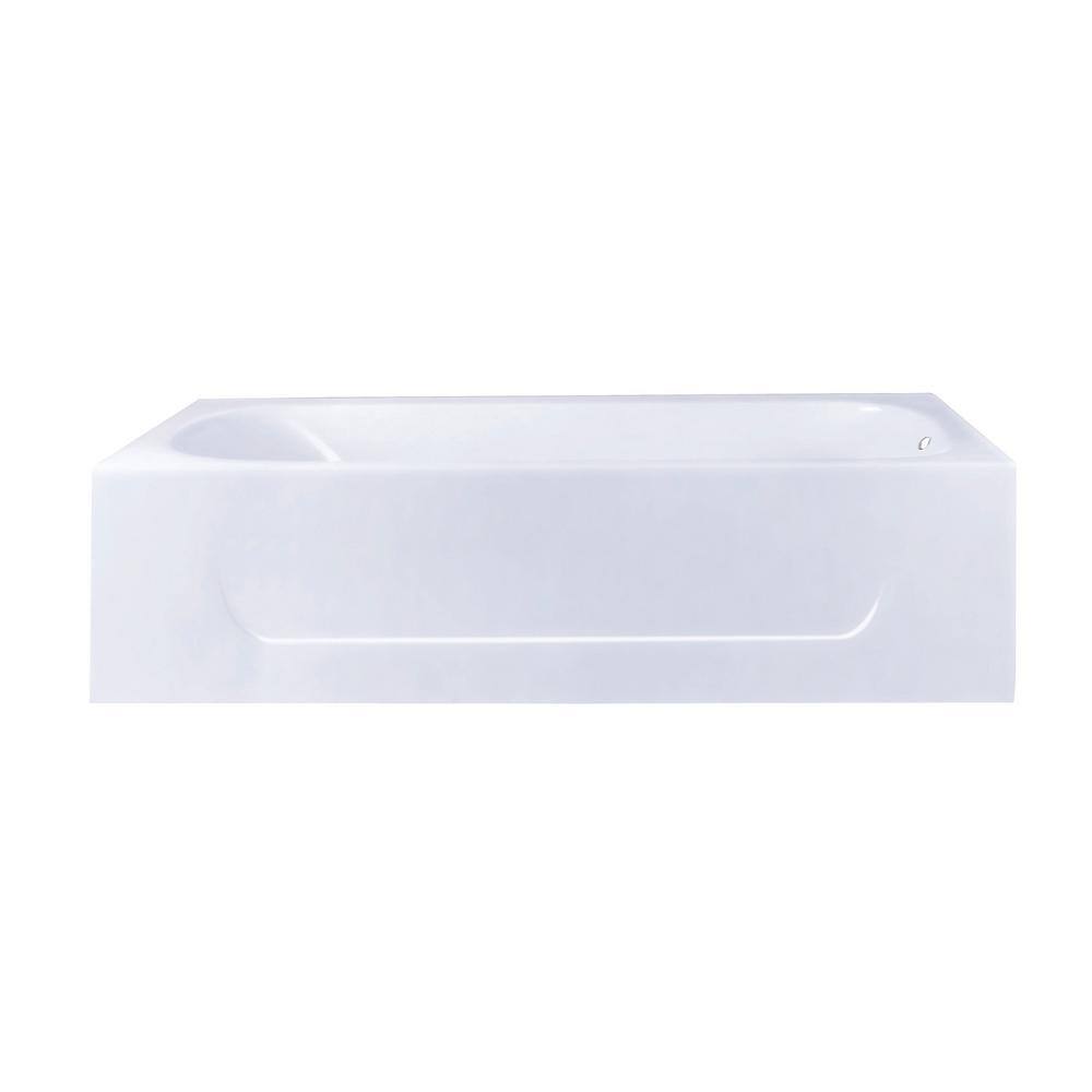 Aqua Eden 60 in. Cast Iron Right Drain Rectangular Alcove Soaking Bathtub in White HVCTAP603015R