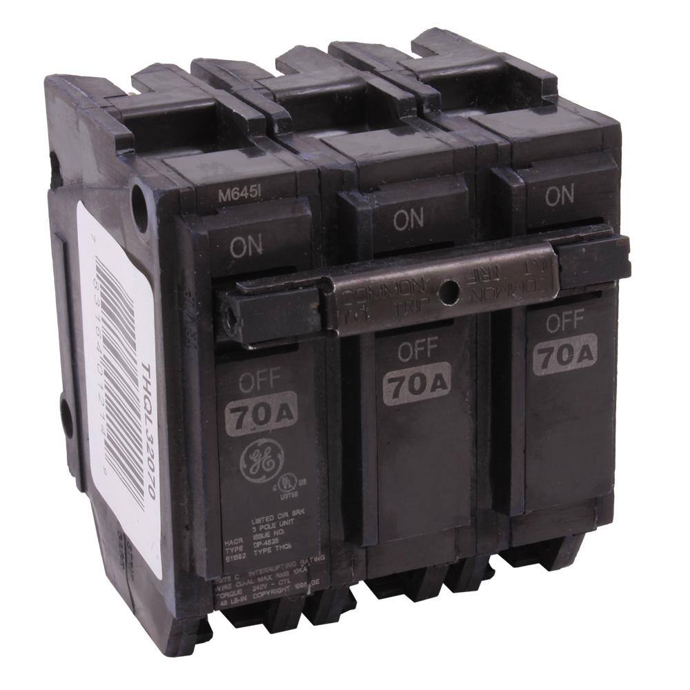 GE Q-Line 70 Amp 3 in. Triple-Pole Circuit Breaker THQL32070