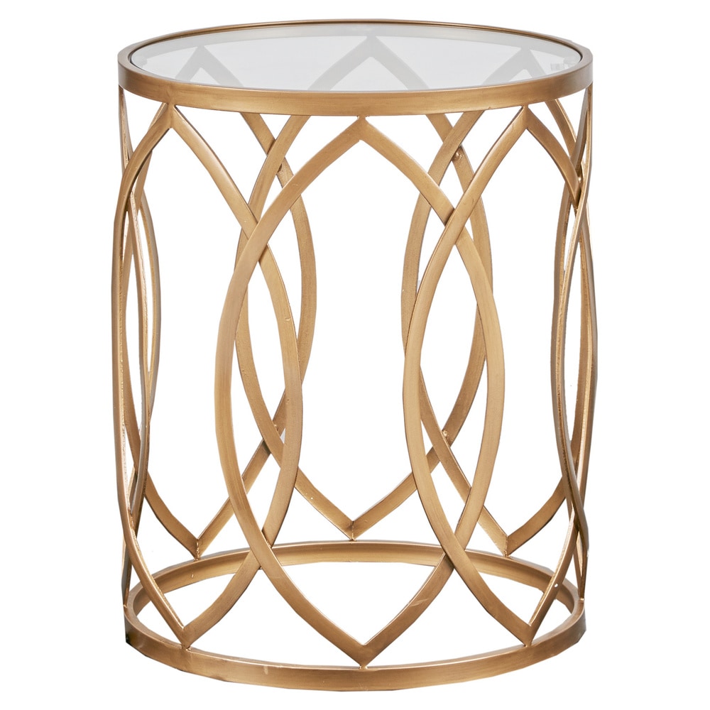 Silver Orchid Grant Gold/ Glass Metal Eyelet Accent Table