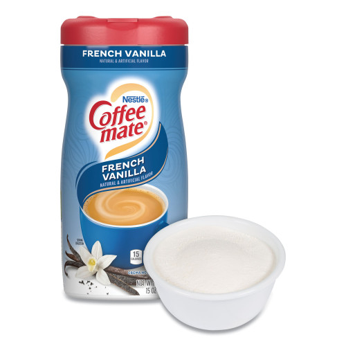 Coffee-mate Non-Dairy Powdered Creamer， French Vanilla， 15 oz Canister， 12/Carton (35775CT)