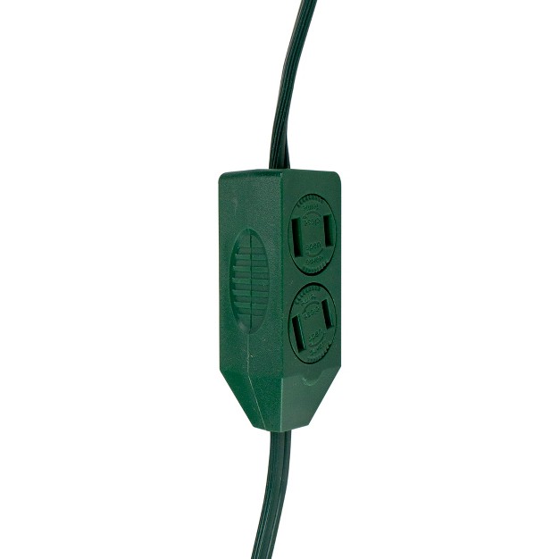 Northlight 9ft Green Indoor Extension Power Cord With 9 outlets And Foot Switch