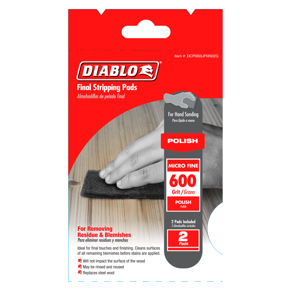 Diablo Tools Final Stripping Pads 600 Grit Micro Fine 2pk