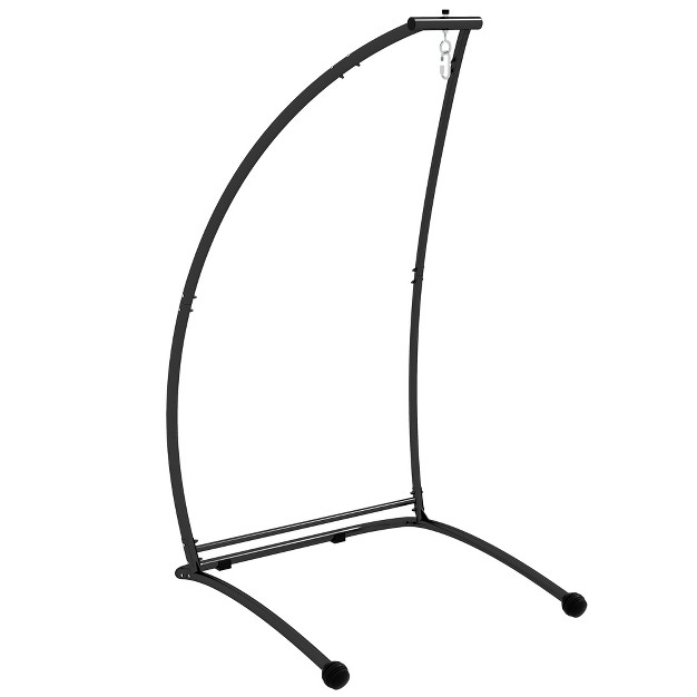 Outsunny Hammock Chair Stand C Shape Hanging Heavy Duty Metal Frame Hammock Stand For Hanging Hammock Porch Swing Chair Indoor amp Outdoor Use Black