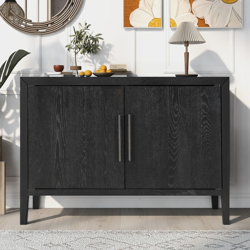 Wooden Buffets Storage Cabinet with 2 Metal handles Sideboard with 2 Doors