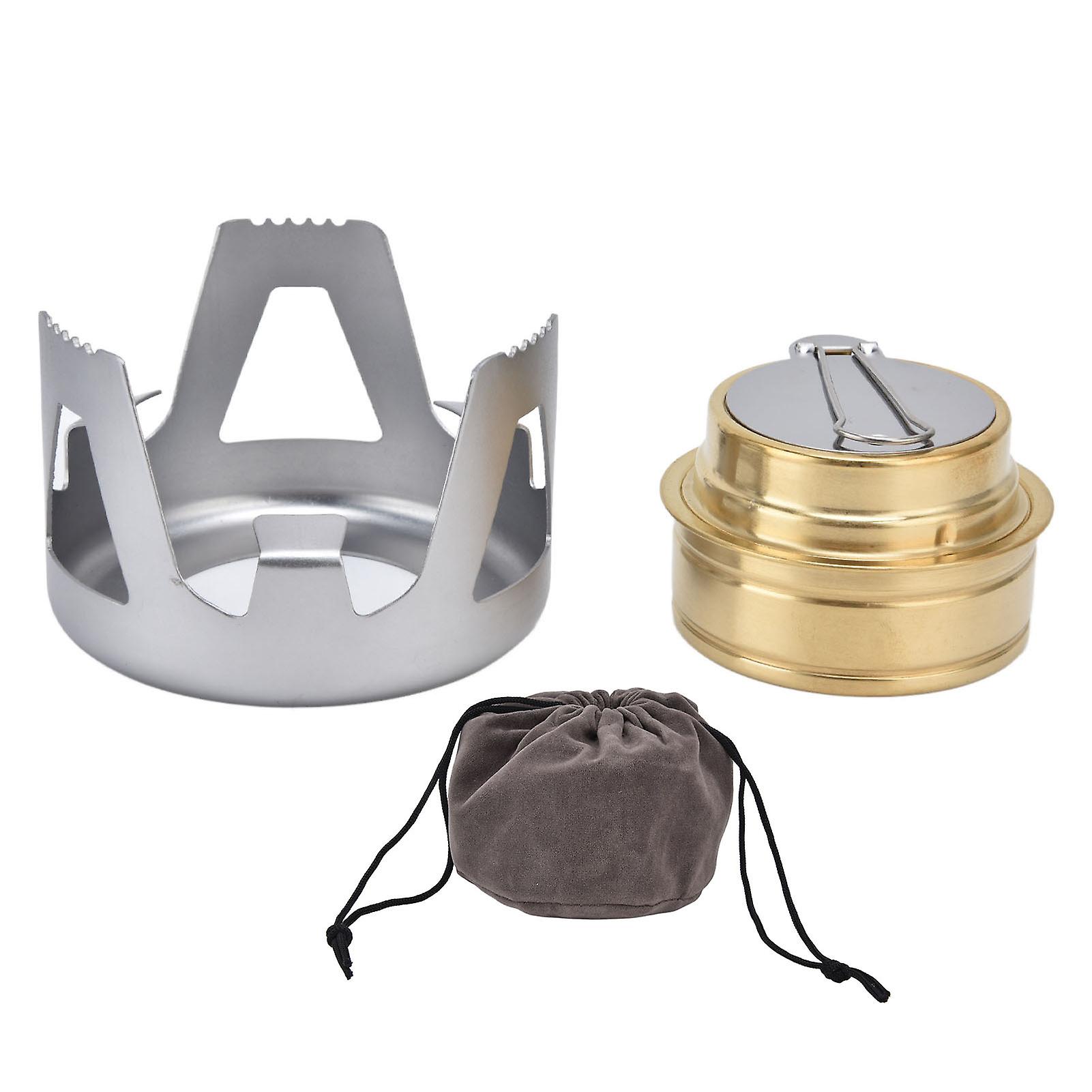 Camping Stove Windproof Vaporizable Portable Liquid Spirit Stove With Stand For Outdoor Campinggrey