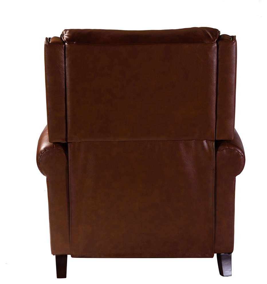 Genuine Leather Cigar Recliner With Nail Head Trim   Traditional   Recliner Chairs   by Karat Home  Houzz