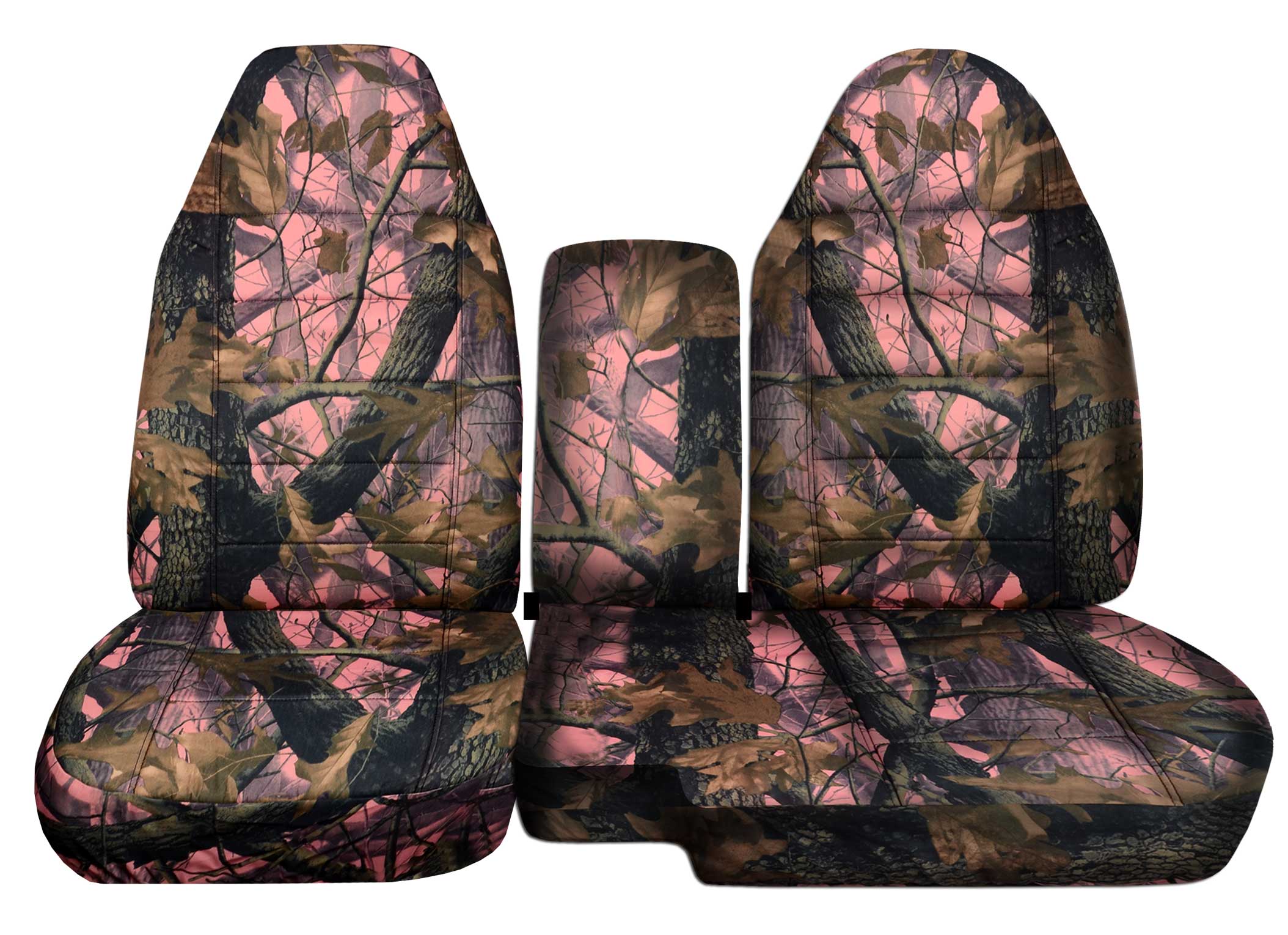 T445-Designcovers Compatible with 2004-2012 Ford Ranger/Mazda B-Series Camo Truck Seat Covers (60/40 Split Bench) w Opening Center Console/Armrest: Camo Pink Tree