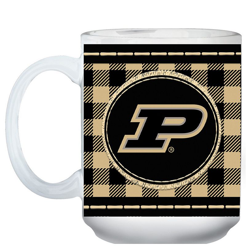 Purdue Boilermakers 15oz. Buffalo Plaid Father's Day Mug