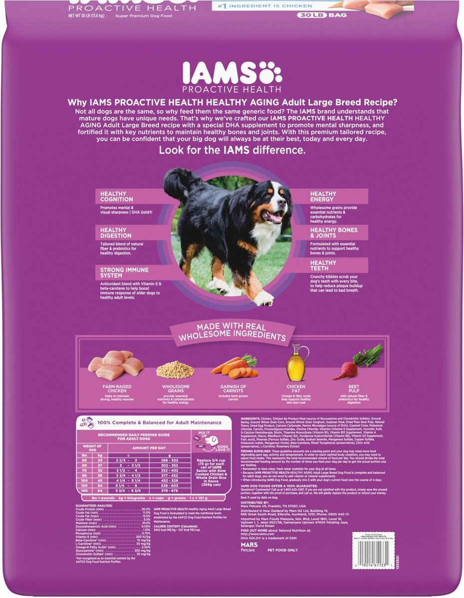 Iams Healthy Aging Mature and Senior Large Breed with Real Chicken Dry Dog Food