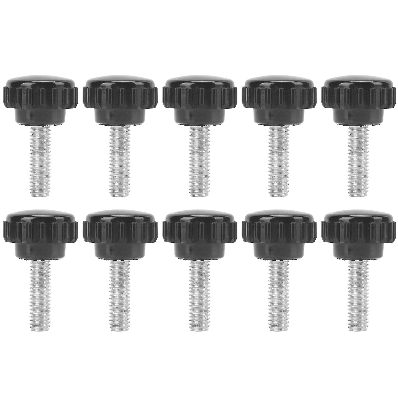 10pcs Clamping Knob Jig Bolt Lathe Hand Grip Twist Nut Straight Thread Locking Handle M6x20x20