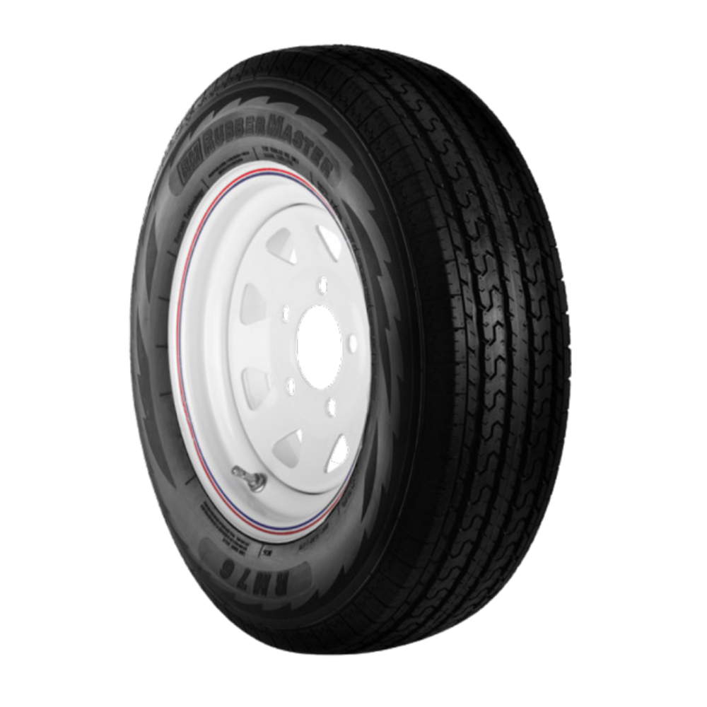 Rubbermaster Tire ST225/75R15 8P TL and MTD 15 x 6 5 on 5 SPOKE