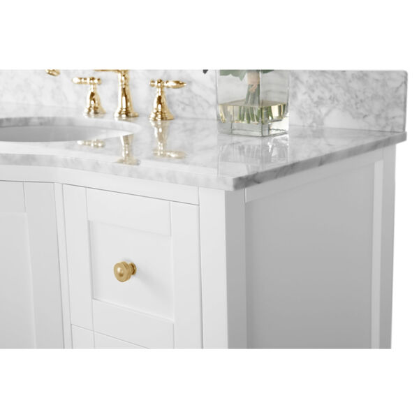 Lauren White 48-Inch Vanity Console with Gold Hardware