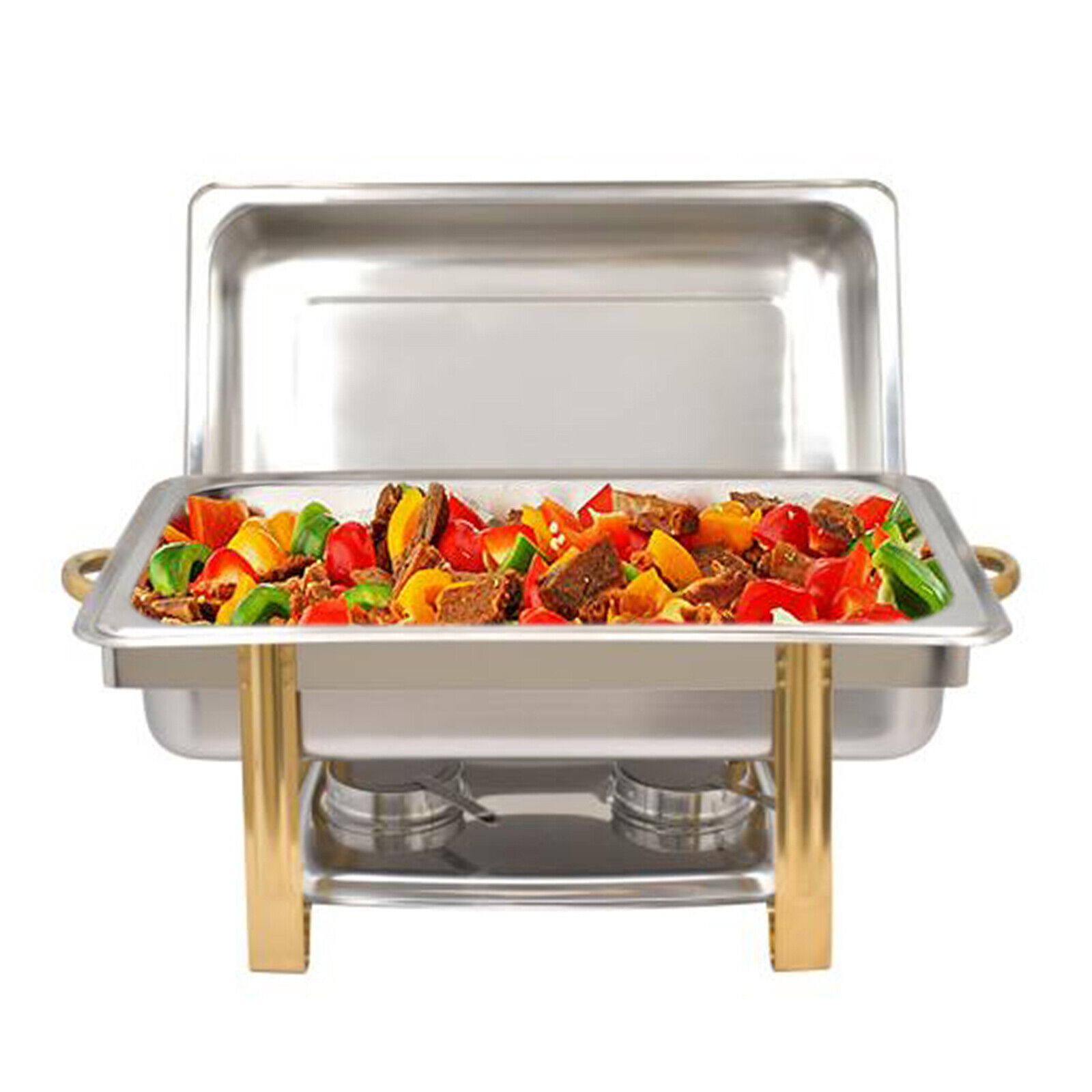 Wuzstar Stainless Steel Chafing Dishes Buffet Set 9L Rectangular Buffet Stove Food Warmer Catering Chafer W/Lid for Banquet