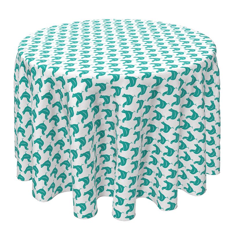 Round Tablecloth， 100% Cotton， 60 Round， Country Kitchen Chickens