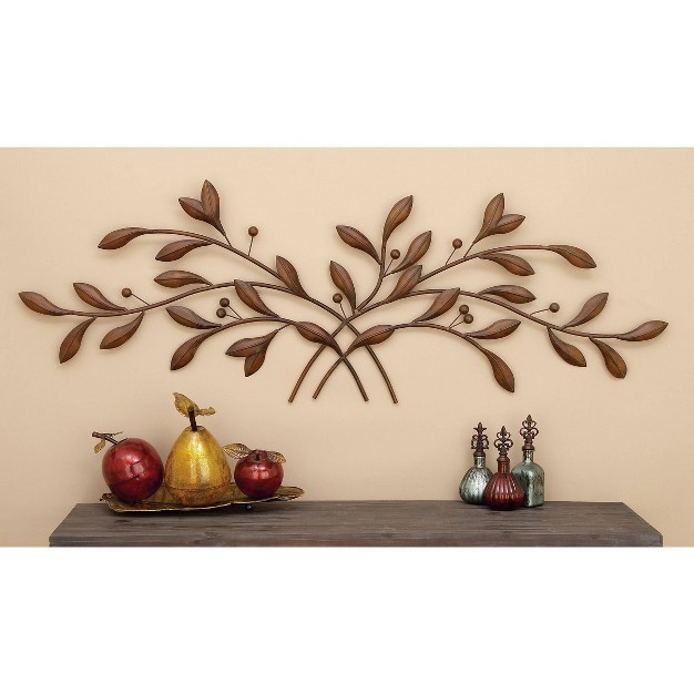 X 60 quot Metal Leaf Wall Decor Brown Olivia amp May