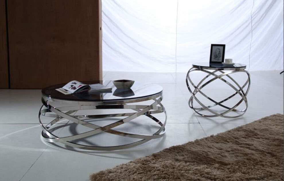 Kassie Contemporary Smoked Glass Coffee Table   Contemporary   Coffee Tables   by Rustic Home Furniture Deco  Houzz