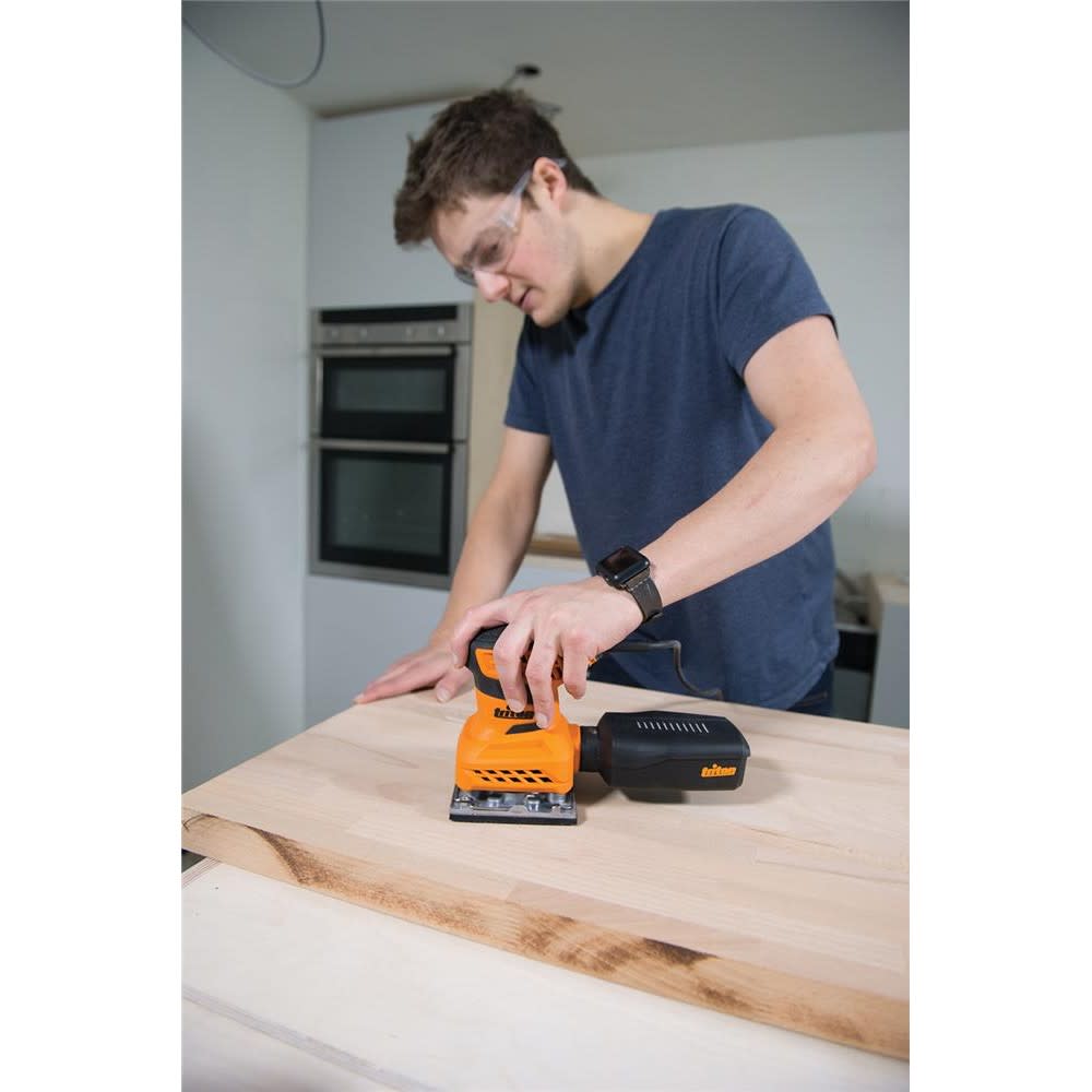 Triton 200W Orbital Sander with 1/4 Sheet Sanding Pad ;