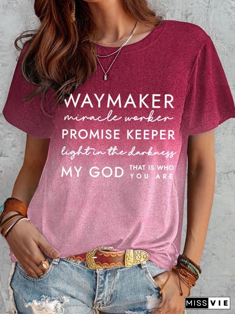 Women's Waymaker My God Print Tee Shirt