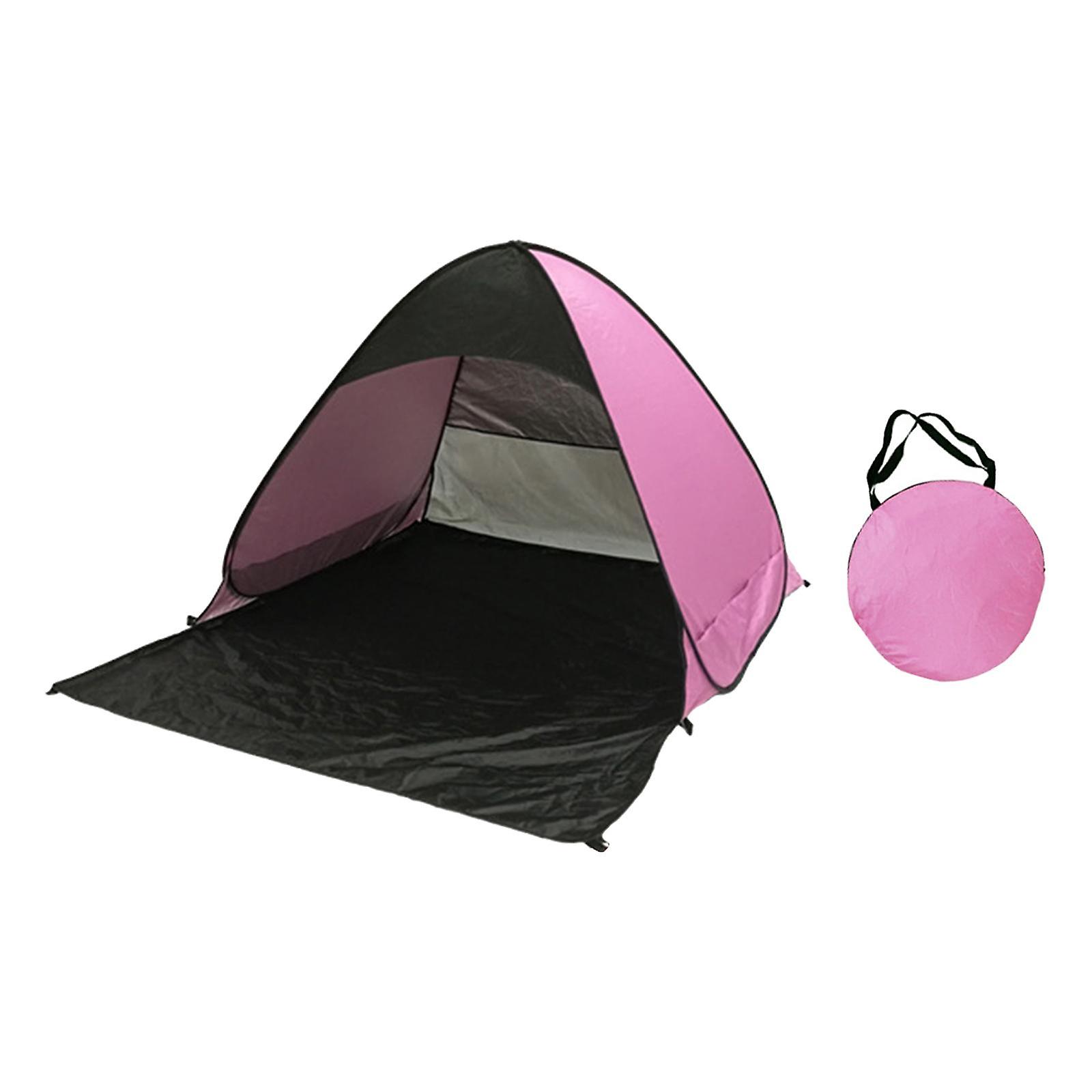 Pop Up Tent Portable Tent Sun Protection Beach Tent For Fishing Picnic Beach Pink Black