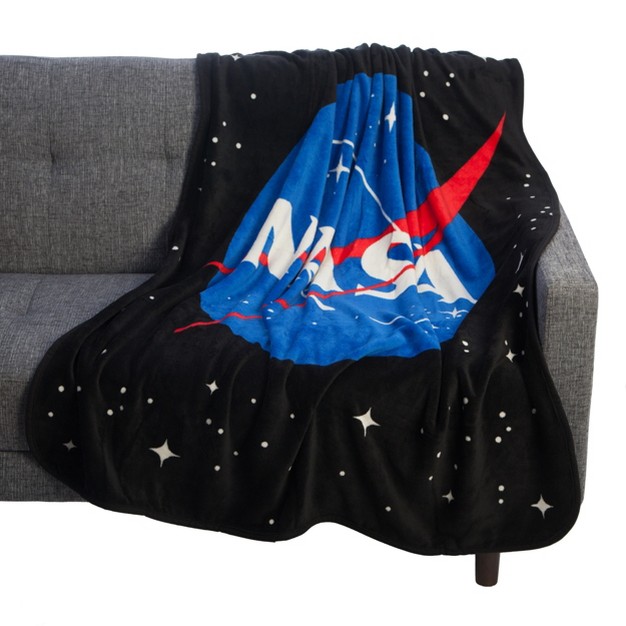 Nasa Space Logo Fleece Throw Blanket