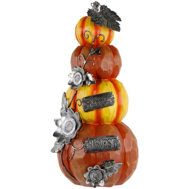 Northlight 18 25 Stacked Pumpkins x27 happy Harvest x27 Fall Outdoor Decoration