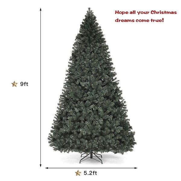 9Ft PreLit PVC Artificial Christmas Tree with LED Lights