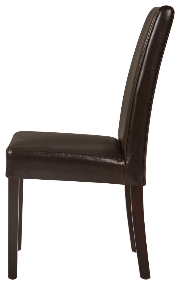 Aelwyn Leather Chair  Brown (Set Of 2)   Transitional   Dining Chairs   by Virgil Stanis Design  Houzz